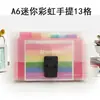 Pasta Sanfonada Colorida Arco-Íris A6 Mini Organizador de Documentos com 13 Compartimentos, Pasta de Armazenamento Portátil Personalizável para Documentos de Escritório