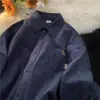 Camisa de Veludo Cotelê de Manga Longa para Primavera e Outono Tendência Masculina Solta Roupa de Baixo Jaqueta Camisa Masculina Retro Americana de Alta Qualidade