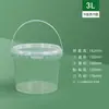 Balde de Embalagem de Grau Alimentício Personalizado de Fábrica com Alça Balde Transparente Selado Balde Pequeno para Suco Frutos do Mar Balde de Plástico PP para Feira Noturna