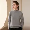 Nuevo Estilo Otoño e Invierno 2026 Estilo Sencillo Cuello Semi Alto Borde Enrollado Tejido de Cachemira para Mujer Engrosado Versátil Suéter Capa Base
