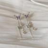 Pendientes de borla de mariposa azul y morado, ligeros, lujosos y largos, 2024. ¡Nuevos y elegantes pendientes de nicho para mujer!