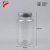 Botella cápsula de boca ancha de 120 cc pet redonda botella para el cuidado de la salud botella para envasado de tabletas, pastillas, caramelos botella de plástico transparente