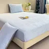 Faldón de Cama de Leche Fleece Tallado Simple Pieza Única Nuevo Grueso Suave Cálido Cubierta Completa Antideslizante Protector de Colchón