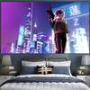 Cyberpunk cyberpunk 2077 fondo tela colgante bar ins decoración escena nocturna póster dormitorio tapiz pintura mural