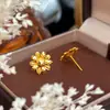 Aretes Vietnamitas Chapados en Oro con Diseño Único, Aretes de Abeja Hexagonal Brillante CNC, Regalo para Novia
