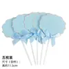 Toppers para Pastel de Cumpleaños con Temática Azul con Estrellas, Molinos de Viento y Nubes para Celebraciones de los 100 Días, Primer Cumpleaños y Mes Completo de Niños