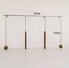 Estante de ropa de acero inoxidable montado en la pared para tienda de ropa, estante vintage color veta de madera de nogal, exhibidor de piso para ropa de mujer