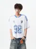 Camiseta de Jersey Estilo Deportivo Fina de Verano para Hombres y Mujeres, Malla Transpirable de Secado Rápido Manga Corta Holgada Casual Pareja Manga de Cinco Puntos