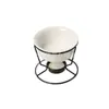 Taza de Cerámica para Fondue de Chocolate Transfronteriza Taza para Derretir Queso y Chocolate con Soporte de Hierro