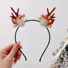 Diadema de Cuernos de Reno Navideño Pasador de Flor de Cuerno de Alce Dulce y Lindo Popular para Transmisión en Vivo Fotografía Accesorios para el Cabello Diadema Lazo