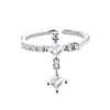 Diseño Nicho Anillo Abierto para Mujer Estilo Coreano Simple Super Brillante Zirconia Gota de Agua Anillo de Unión Ajustable Accesorios Cyber Celebrante