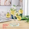 Árbol de manzana de cristal, joyería creativa para el hogar, adornos decorativos para sala de estar, pasillo, mueble de TV, vitrina para vinos, manualidades, decoraciones.