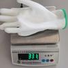 Guantes de Palma Recubierta de PU Blanco Sin Polvo Fibra de Carbono Digital Recubierta Antiestática Guantes de Protección Laboral Venta al por Mayor Guantes de Dedos Recubiertos