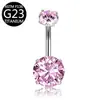 E-Commerce Transfronterizo Nuevo Modelo G23 Anillo para Ombligo de Circonita con Forma de Corazón Redondo F136 Anillo para Ombligo de Titanio Stud para Ombligo