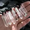 Pendente Coluna de Cristal Branco Natural Cristal Único Mineral de Cristal Colar de Cristal Branco Pedra Bruta de Cristal Joias DIY Atacado