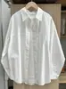 Camisa Casual Holgada para Mujer 2024 Primavera Nueva Bordada de Poni Algodón Lavado Manga Larga Versátil Camisa para Vestir por Capas