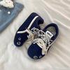 2025 Novos Sapatos de Treino de Balé Azuis Femininos Verão e Outono Casuais Sola Fina Sola Macia Bico Redondo Nicho Retro Sapatos Esportivos