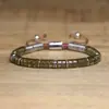 Pulsera tejida a mano de arena natural de moda de venta caliente transfronteriza, pulsera de cuentas espaciadoras doradas, joyería exquisita para mujer