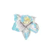 Broche de Lirio Azul Imitación Turquesa de Alta Gama para Diseñador Hebilla Magnética Fuerte Accesorios de Ropa Sin Costuras y No Dañinos para Mujeres
