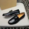 Zapatos Mocasines de Cuero de Vaca de Capa Superior Exclusivos de Comercio Exterior para Hombre Zapatos Retro sin Cordones con Estampado de Cocodrilo Zapatos de Cuero Formales para el Trabajo