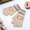 Guantes Lindos de Cara Sonriente para Mujer Estilo Ins Coreano Niñas Invierno Engrosados Cálidos Estudiantes Pantalla Táctil Dedos Expuestos Guantes de Punto