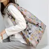 Nova Bolsa de Armazenamento de Nylon Cartoon Mickey Grande Capacidade Espessa para Viagem Supermercado Bolsa de Ombro Portátil para Compras Atacado