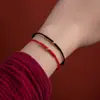 Shuibei Ouro 999 Conta de Ouro Puro Ano do Zodíaco Fio Vermelho Pulseira Trançada para Casal Pulseira de Contas da Fortuna Estilo TikTok