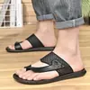 Sandalias Antideslizantes de Verano para Hombre Chanclas de Playa Tejidas Transpirables para Hombre Chanclas de Cuero Casual para Exteriores