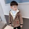 Abrigo de Lana para Niño con Forro Polar Engrosado Ropa Infantil Mediana-Larga Moderna Ropa de Invierno para Niños Nuevo Estilo de Otoño e Invierno para Hombre