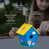 Suministro Manualidades DIY Adorno de Madera Juguetes para Niños Casa de Pájaros de Madera