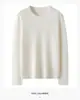 Suéter Feminino 100% Caxemira Outono e Inverno Novo Simples Solto Versátil Cor Lisa Gola Redonda Camisa Base de Caxemira