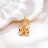 Colgante Venta Caliente Transfronteriza Flor Colorida Carta del Tarot Accesorios para Joyería DIY Hueco Retro Lujo Ligero Accesorios de Alta Gama