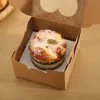 Nueva caja para pastel color papel kraft al por mayor en stock caja de embalaje para pastel hueca en forma de corazón caja de embalaje para repostería de pastelería