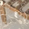 Tecido de malha respirável para primavera e verão com bordado de corda, 150 cm de largura, bordado floral, tecido para roupas femininas, vestidos de noiva e Hanfu