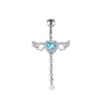 E-commerce Atacadista Transfronteiriço Moda Personalizada Novo Produto Cravejado com Zircônia Forma Exquisita de Asas de Anjo Piercing para Umbigo Joias