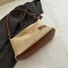 Bolso de Mano Tejido Casual Versátil para Mujer 2025 Verano Nuevo Moda Ins Bolso de Paja Simple Bolso de Hombro Trendy