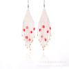 Pendientes de cuentas de estilo bohemio europeo y americano color tejido a mano borla larga pendientes de cuentas Miyuki venta al por mayor