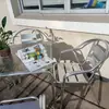 Celebridad de Internet para el Hogar Ocio Mercado Nocturno Placa de Aluminio Silla de Aluminio Mesa y Silla Juego de Cinco Piezas Producto Terminado Literario Portátil Plegable Dormitorio