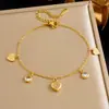Moderna Joyería de Nicho de Lujo Ligero Versátil Forma de Corazón Flor Diamantes Incrustados Chapado en Oro Cadena para Clavícula Pulsera Acero Inoxidable Elegante Simple Conjunto