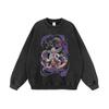 Suéter retro holgado de marca de moda ins nuevo Harajuku con estampado oscuro lavado pesado estilo anime callejero americano