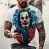 Camiseta Unisex de Manga Corta con Cuello Redondo, Patrón de Payaso DC, Máscara Maligna 3D, Suministro de Fábrica de Estación Independiente de Camarones de Amazon