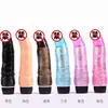 Productos sexuales para adultos juguetes sexuales TPE Cristal un solo vibrador A 19CM pene raíz masculina vibración juguetes sexuales