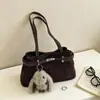 Bolsa de Axila Retro para o Dia a Dia Feminina 2026 Nova Outono Nicho Super Popular Exquisita Estampa de Leopardo Camurça Bolsa de Ombro Único