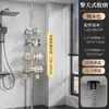 Estante de Almacenamiento para Baño Multicapa Transfronterizo, Sin Taladro, Extensible, Estante de Almacenamiento de Esquina para Ducha de Baño