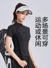 Cuello mao media cremallera deportes manga corta nuevo ocio slim yoga top ropa fitness para correr al aire libre camiseta generación cabello