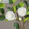 Flor Artificial Camelia Rama Grande Decoración Floral de Piso para Sala de Estar Creativa Moderna China Ramo Grande Flor Falsa Lujo Ligero Flor para Mesa de Comedor