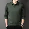 Camisa casual de manga larga para hombre, sin costuras, a rayas, de una sola cara, imitación de dos piezas, holgada, resistente a las arrugas, para primavera y otoño