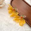 Pendientes de Flores Amarillas de Chifón Super Hada Pendientes Exagerados Distintivos para Mujer Pendientes de Pétalos Coloridos Estilo Vacacional Pendientes Pendientes