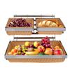 Rack de Vime de Aço Inoxidável Estilo Europeu Rack de Sobremesa de Camada Dupla Três Camadas Bandeja para Bolo de Pão Loja de Fábrica Rack de Frutas