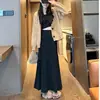 Tela de Cachemira Estilo Francés Otoño e Invierno Nuevo Casual Adelgazante Cubre Carne Colgante Color Sólido Elegante Estilo Chica Caliente Falda
